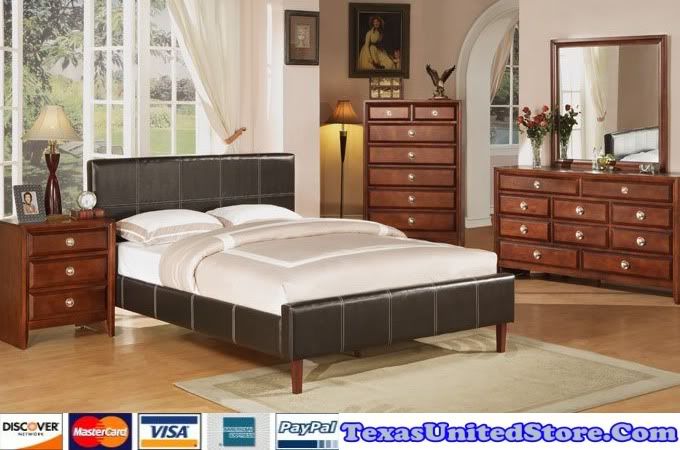 queen leather bed