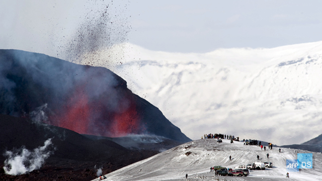 Icelandic Volcano Face. Iceland's Eyjafjoell volcano