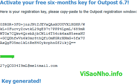 Bản quyền Outpost Firewall Pro 6.7.3 miễn phí 6 tháng