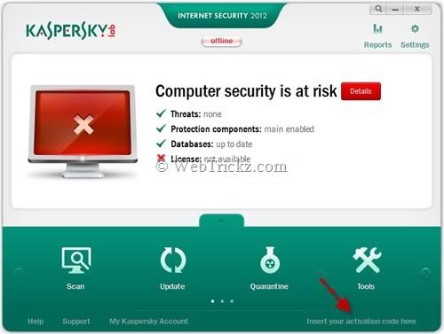 Cách kích hoạt bản quyền Kaspersky 2012 bằng key file
