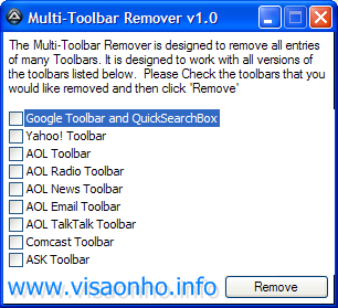 Multi-Toolbar Remover: Loại bỏ các toolbar trên trình duyệt web