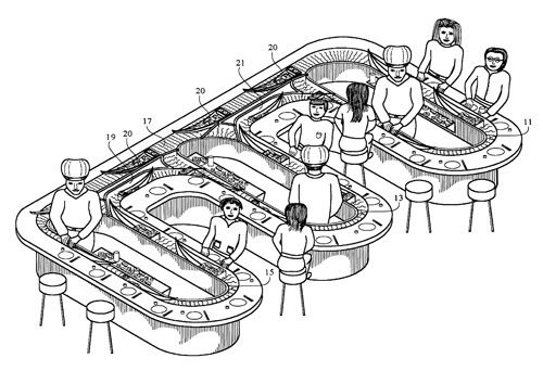 conveyor belt sushi. From Wikipedia: Conveyor belt
