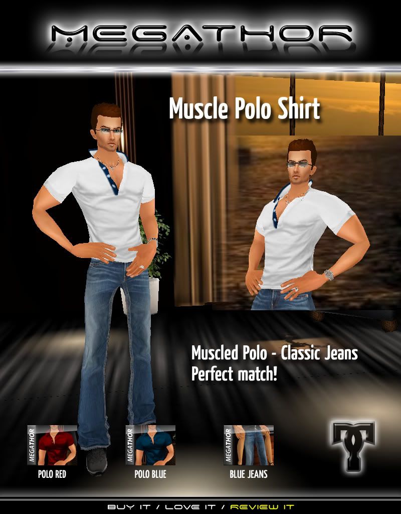 Polo Muscled Shirt - Blue - by Megathor00