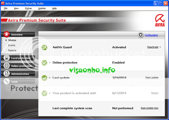 Bản quyền Avira Premium Security Suite 10 miễn phí 3 tháng