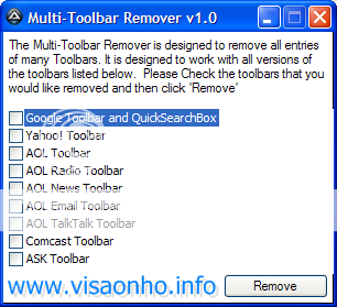 Multi-Toolbar Remover: Loại bỏ các toolbar trên trình duyệt web